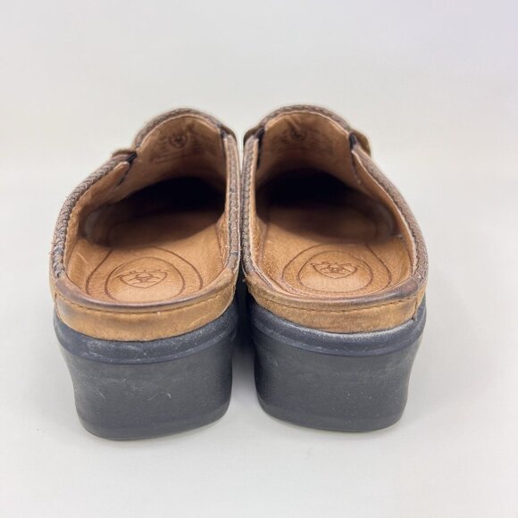 Ariat Mendocino Brown Leather Mules Women's Size 6 B - Picture 4 of 8